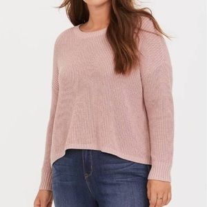 Torrid Crop Knit Sweater Dusty Rose Pink 4X